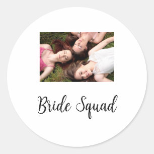Adesivo Redondo Adicione o seu nome de foto: bridesmaid squad brid