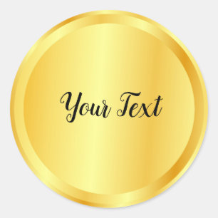 Adesivo Redondo Adicione o seu texto Modelo Falso Dourado Glamour 