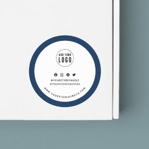 Adesivo Redondo Adicione seu logotipo Borda personalizada Marca de
