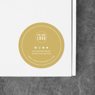 Adesivo Redondo Adicione seu logotipo Cor personalizada Marca de m