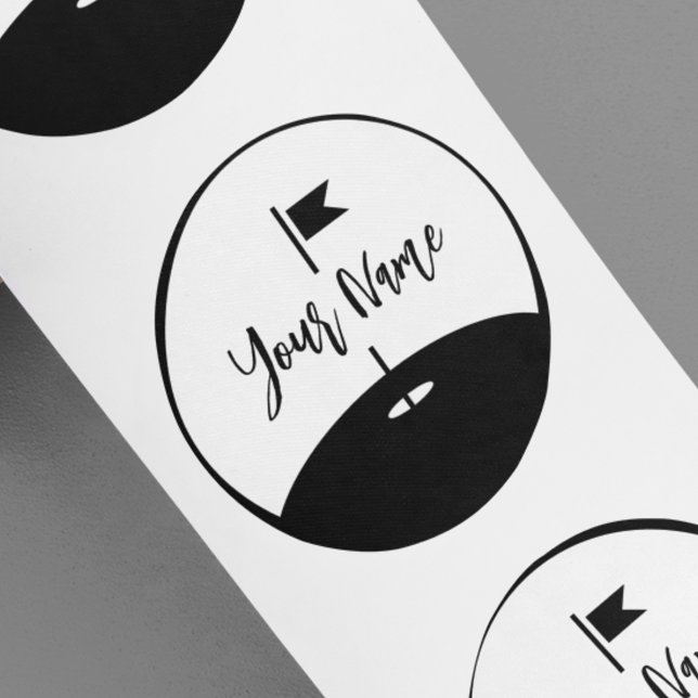 Adesivo Redondo Adicione Seu Nome Golfe (Criador carregado)