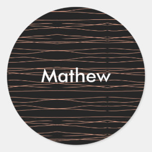 Adesivo Redondo Adicione seu nome letra homem monograma simples mi