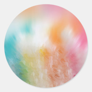 Adesivo Redondo Adicione Seu Texto Colorido Modelo Abstrato em Bra