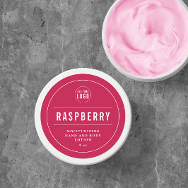 Adesivo Redondo Adicione sua borda branca do logotipo e linhas de