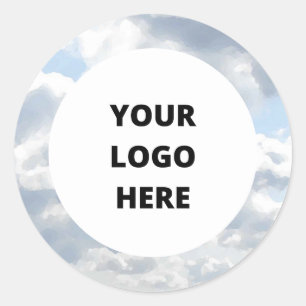 Adesivo Redondo Adicione Sua Nuvem De Logotipo