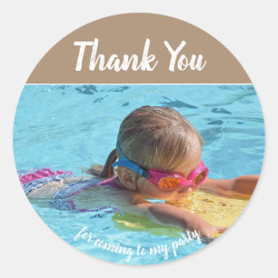 Adesivo Redondo Adicione Sua Própria Foto Aniversário Obrigado Sti