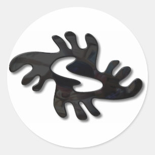 Adesivo Redondo Adinkra-negro brilhante da paz