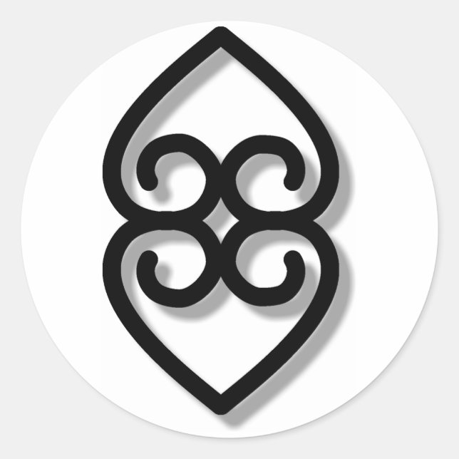 Adesivo Redondo Adinkra - Terra-BW (Frente)