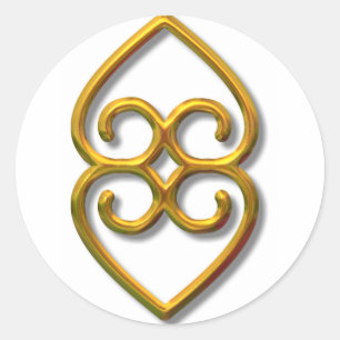 Adesivo Redondo Adinkra-terra-ouro