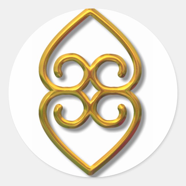 Adesivo Redondo Adinkra-terra-ouro (Frente)