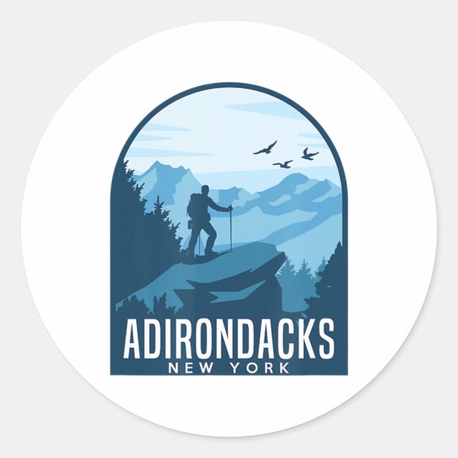 Adesivo Redondo Adirondack Mountain Escalando Ad (Frente)
