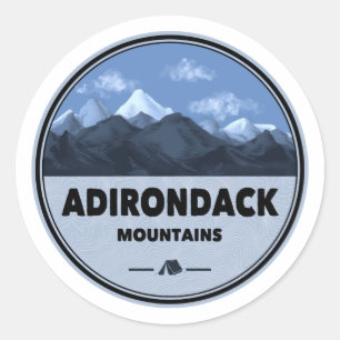 Adesivo Redondo Adirondack Mountain New York Camping