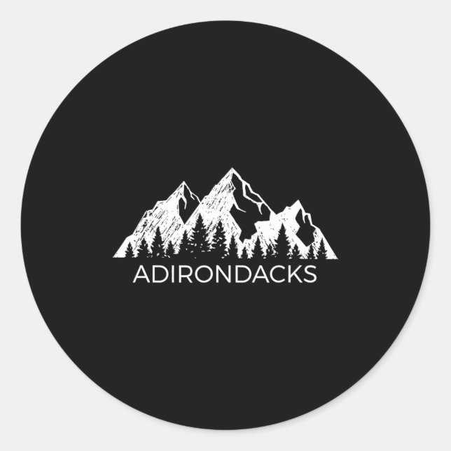 Adesivo Redondo Adirondacks Cool Adirondacks New York Mountain G  (Frente)