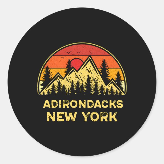 Adesivo Redondo Adirondacks New York Ny Mountain caminhando (Frente)