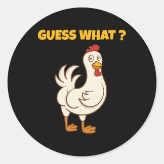 Adesivo Redondo Adivinhação Engraçada Bunda de Frango! Arte de Fra
