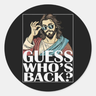 Adesivo Redondo Adivinhe Quem é Jesus Byck Camiseta Páscoa Gráfica
