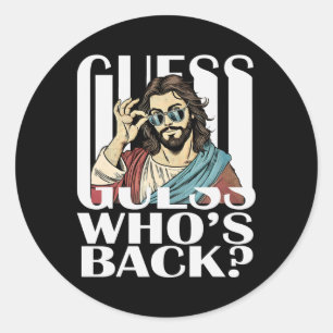 Adesivo Redondo Adivinhe Quem Está Byck Jesus Easter Tee Religioso