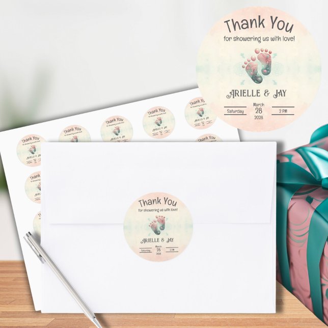 Adesivo Redondo "Adivinhem quem" Sexo Revela Chá de fraldas de Ult (Guess Who Baby Shower Gender Reveal Stickers for Thank You Gift)