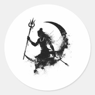 Adesivo Redondo Adiyogi Senhor Shiva Maha Shivratri Hindu Mahadev 