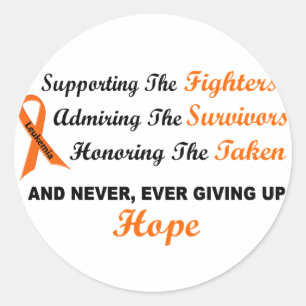 Adesivo Redondo Admiração de apoio honrando 1 LEUCEMIA