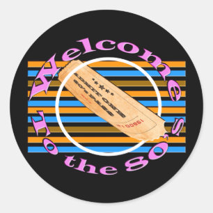 Adesivo Redondo Admitir um tíquete - ao anos 80