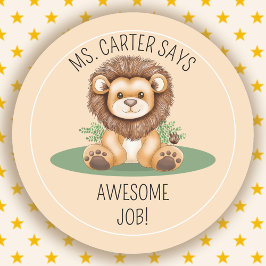 Adesivo Redondo Adolescente da Escola de Emprego AWESOME