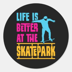Adesivo Redondo Adolescente de skate Longboard Skatista Skate