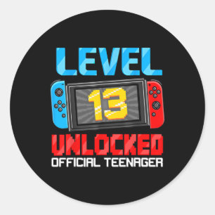 Adesivo Redondo Adolescente Oficial Desbloqueado do Jogo de Aniver
