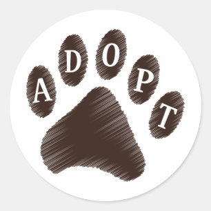 Adesivo Redondo Adopção animal