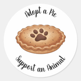 Adesivo Redondo Adopt a Pie Animal Rescue Bakery Sweet Treat