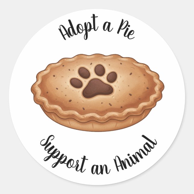 Adesivo Redondo Adopt a Pie Animal Rescue Support (Frente)