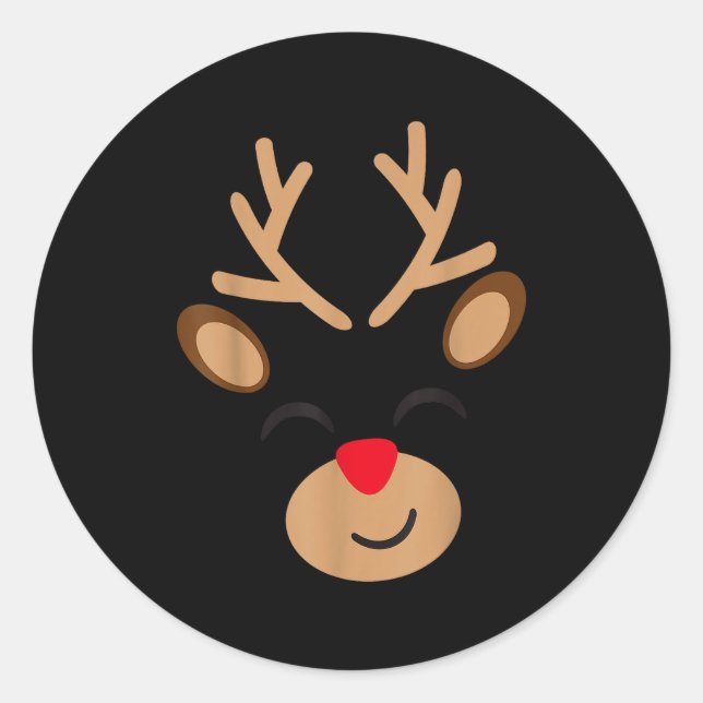 Adesivo Redondo Adorable Reindeer Holiday Graphic - Festive Christ (Frente)