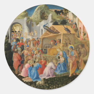 Adesivo Redondo Adoração dos Magos por Fra Angelico e Filippo