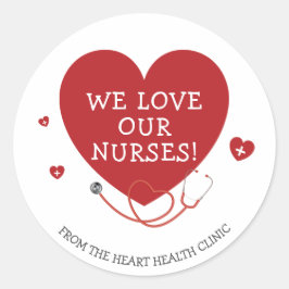 Adesivo Redondo Adoramos Nossas Enfermeiras