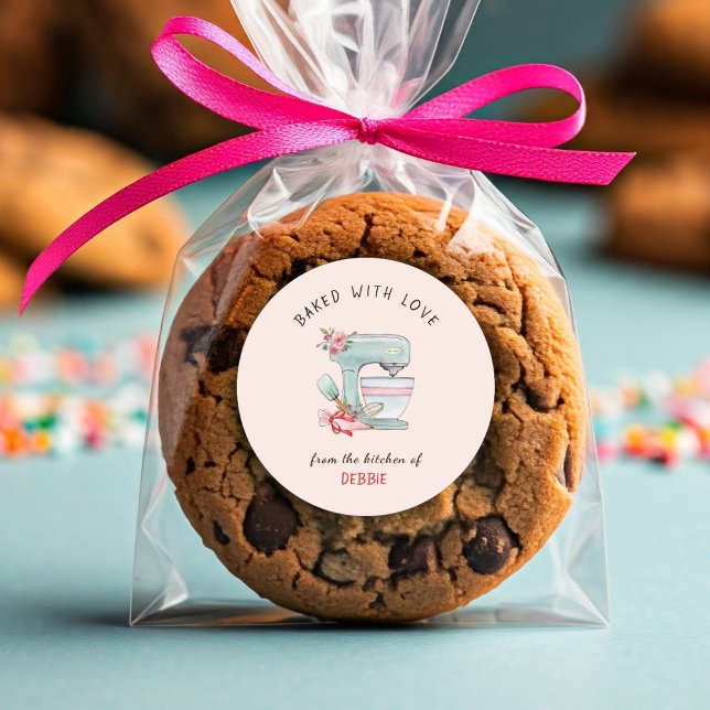 Adesivo Redondo Adoráveis padeiros que 'cozinham com amor' (Criador carregado)