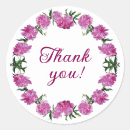 Adesivo Redondo Adoráveis Peonies.