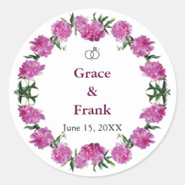 Adesivo Redondo Adoráveis Peonies.