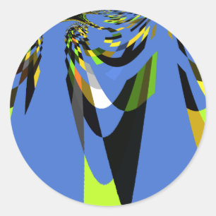 Adesivo Redondo Adorável Blue African Tribal Motif Pattern Art Imp