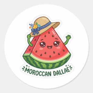 Adesivo Redondo Adorável Kawaii Dallae Marroquina Tradicional SumS