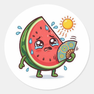 Adesivo Redondo Adorável Kawaii Melão Marroquino de Verão DallStic