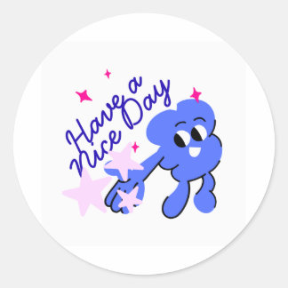 Adesivo Redondo Adorável Tenha Um Bom Dia Kawaii Sticker De Desenh