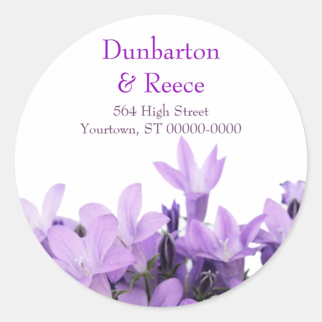 Adesivo Redondo Adorável Violetas Stickers (Frente)