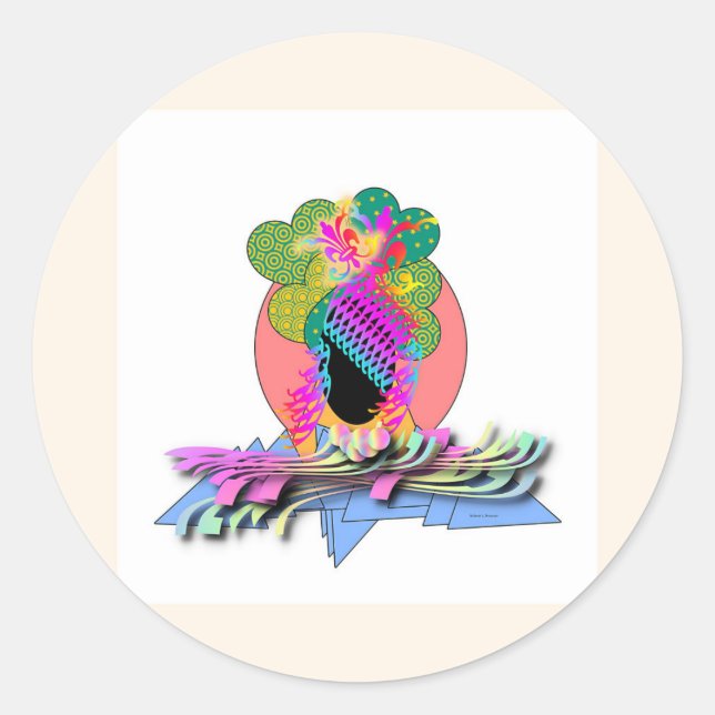 Adesivo Redondo Adorno Elegante  (Frente)