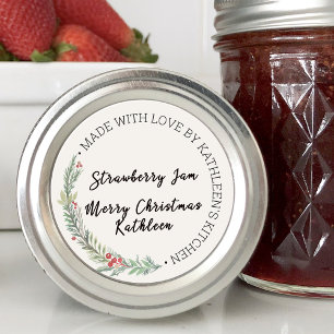 Adesivo Redondo Adornos de Natal Feitos Com Amor Blank