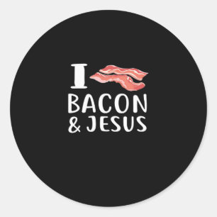 Adesivo Redondo Adoro Bacon Jesus por amor cristão à Foodie