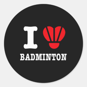 Adesivo Redondo Adoro Badminton Tee - Engraçada Paródia Cardíaca