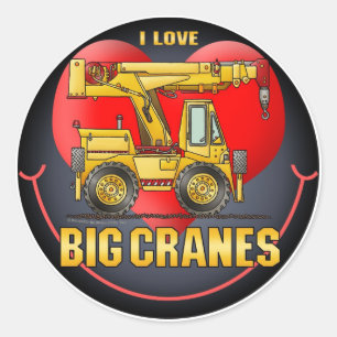 Adesivo Redondo Adoro Big Cranes Kids Sticker