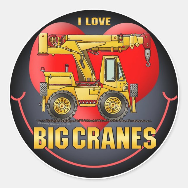 Adesivo Redondo Adoro Big Cranes Kids Sticker (Frente)