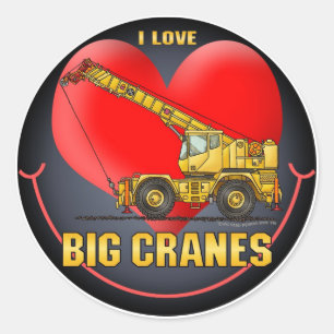 Adesivo Redondo Adoro Big Cranes Kids Sticker