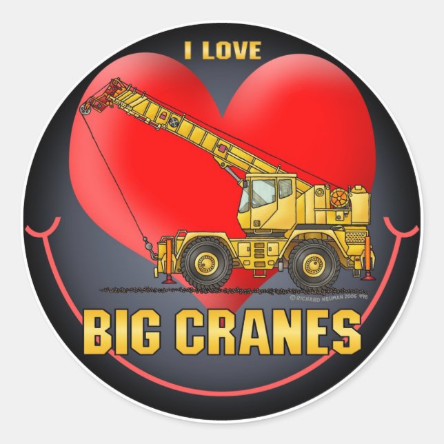 Adesivo Redondo Adoro Big Cranes Kids Sticker (Frente)